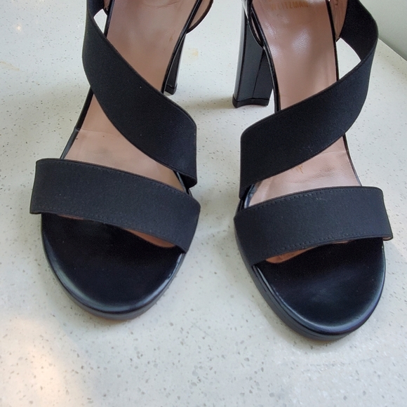 Stuart Weitzman Sandals Women 9 black stretchy Strappy Sandals. - Picture 3 of 13